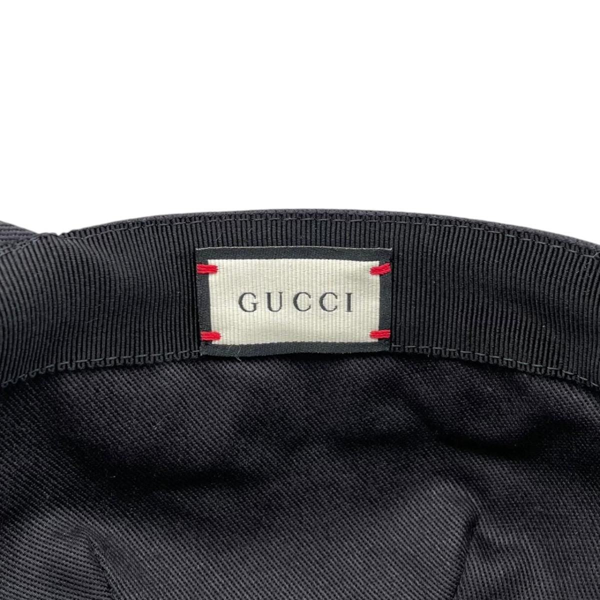 Gucci Hat Embroidery Baseball Cap L Cotton Logo Black White Loved — view 9