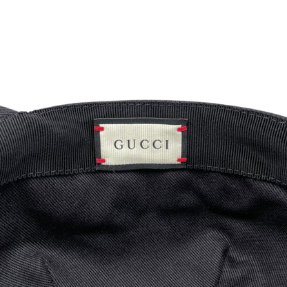 Gucci Hat Embroidery Baseball Cap L Cotton Logo Black White Loved — view 9