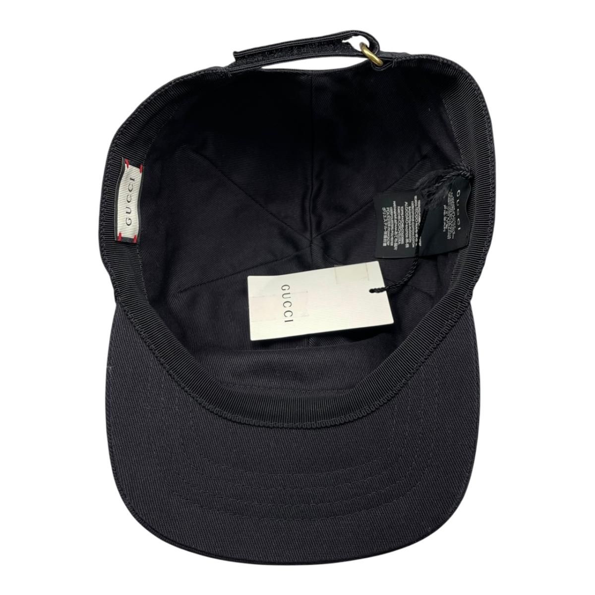 Gucci Hat Embroidery Baseball Cap L Cotton Logo Black White Loved — view 8