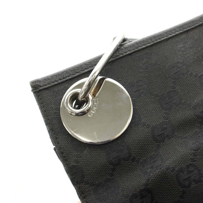 Gucci GG Canvas Shoulder Bag Logo Leather Black KU — view 7