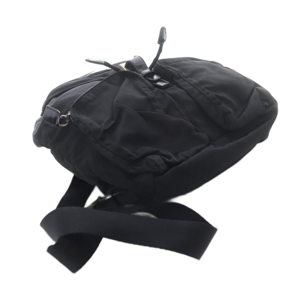 Prada Nylon Backpack Logo Black — view 3