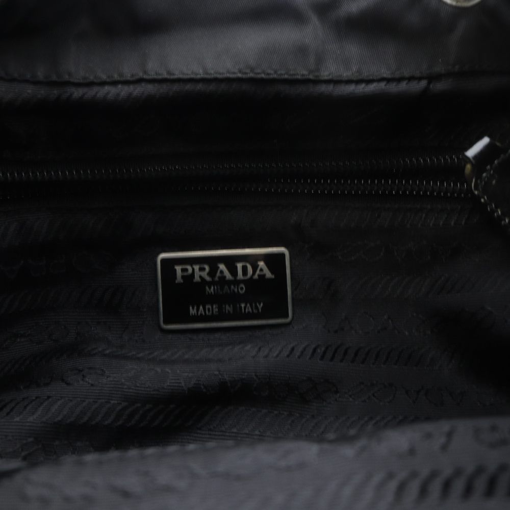 Prada Nylon Backpack Logo Black — view 7