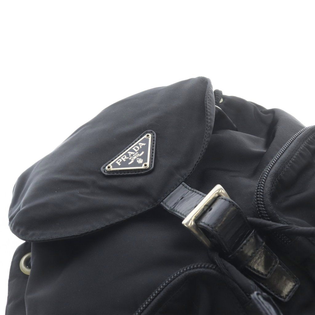 Prada Nylon Backpack Logo Black — view 5