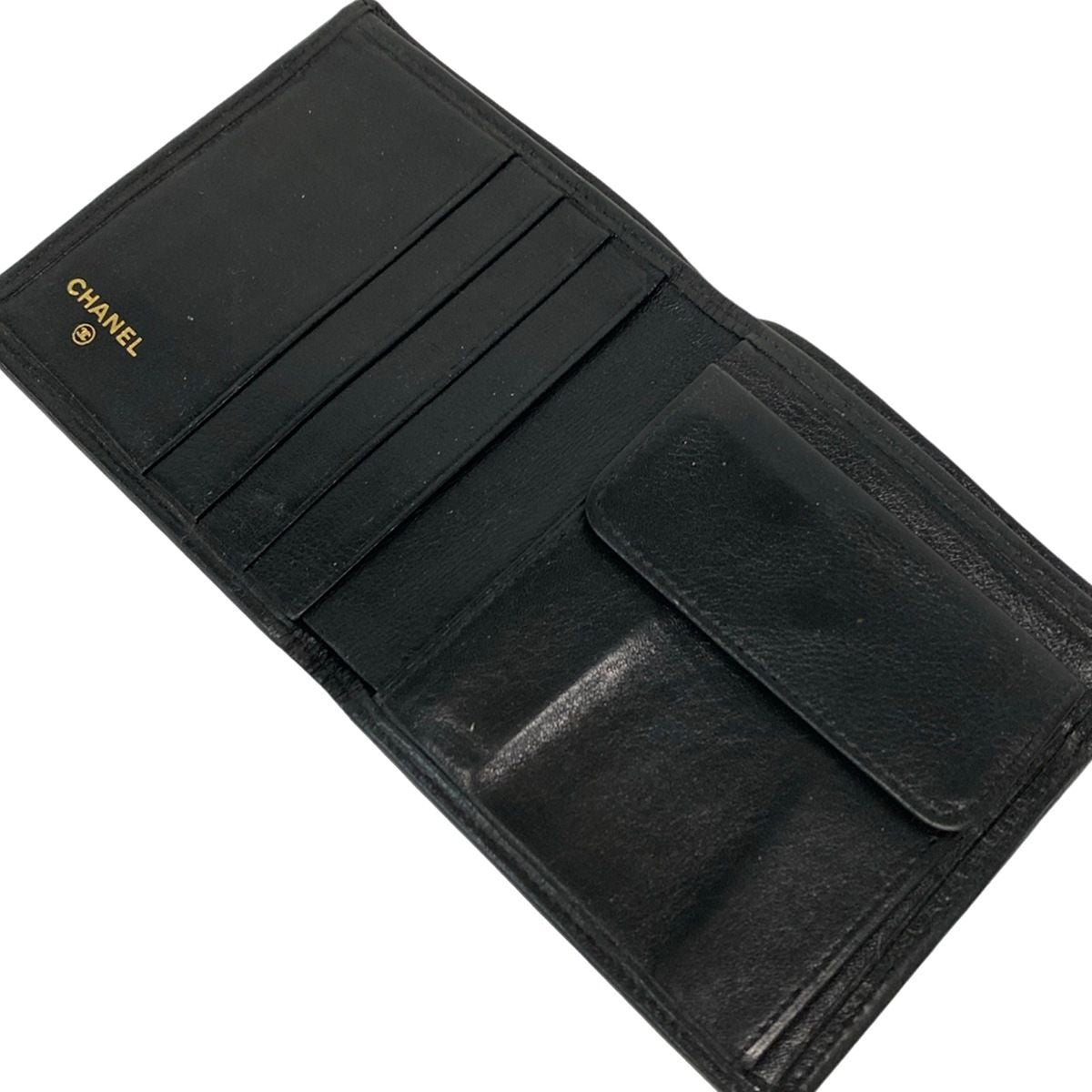 Chanel Bifold Wallet Bicolor Black Lambskin — view 3