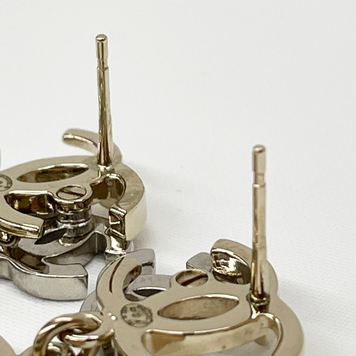 Chanel Earrings Triple CC Logo Line Stone Faux Pearl — view 5