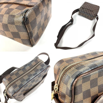 Louis Vuitton Shoulder Bag Olaf PM Damier Canvas Ebene Brown — view 7