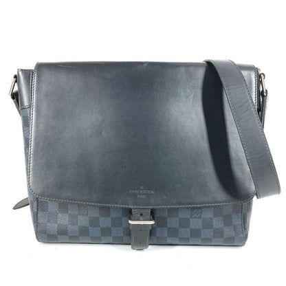 Louis Vuitton Shoulder Bag Newport Messenger MM Damier Ecobalt Canvas Navy