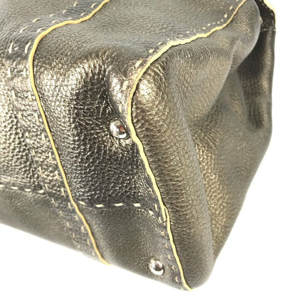 Fendi Handbag Selleria Stitch Leather Metallic Gold — view 6