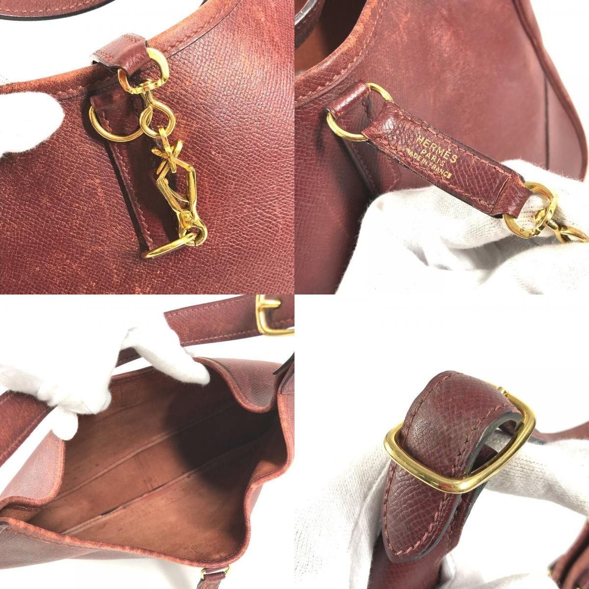 Hermes Shoulder Bag Trim 31 Leather Brown — view 8