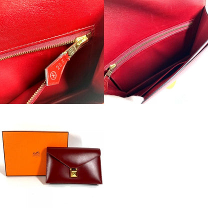 Hermes Clutch Medley Logo Box Calf Brown — view 9