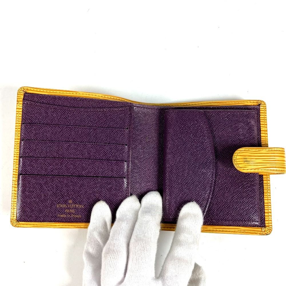 Louis Vuitton Bifold Wallet Porto Billets Compact Epi Leather Tassili Yellow — view 7