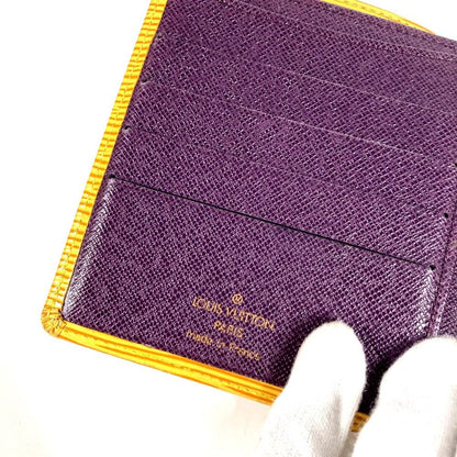 Louis Vuitton Bifold Wallet Porto Billets Compact Epi Leather Tassili Yellow — view 8