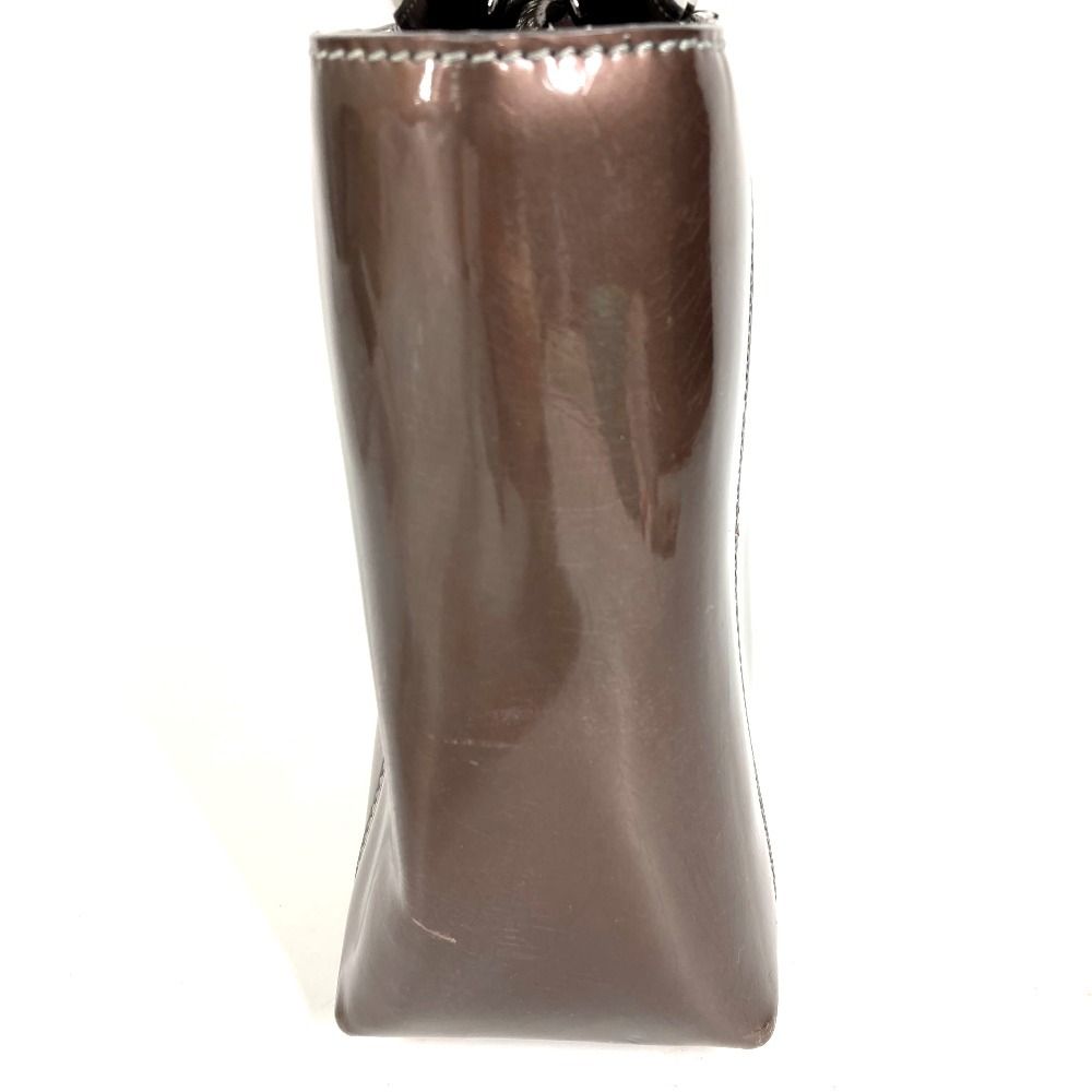 Dior Handbag Maris Pearl Logo Patent Leather Brown — view 3
