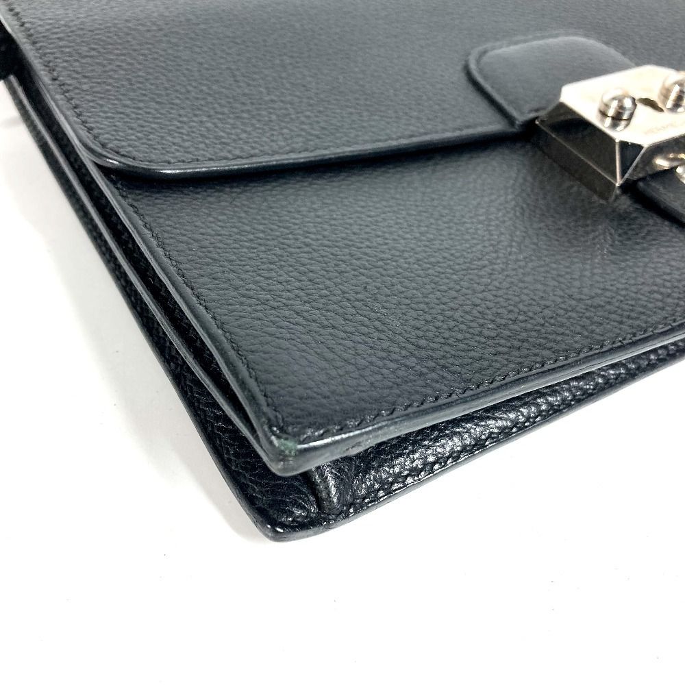 Hermes Clutch Pochette Jet Leather Black — view 6