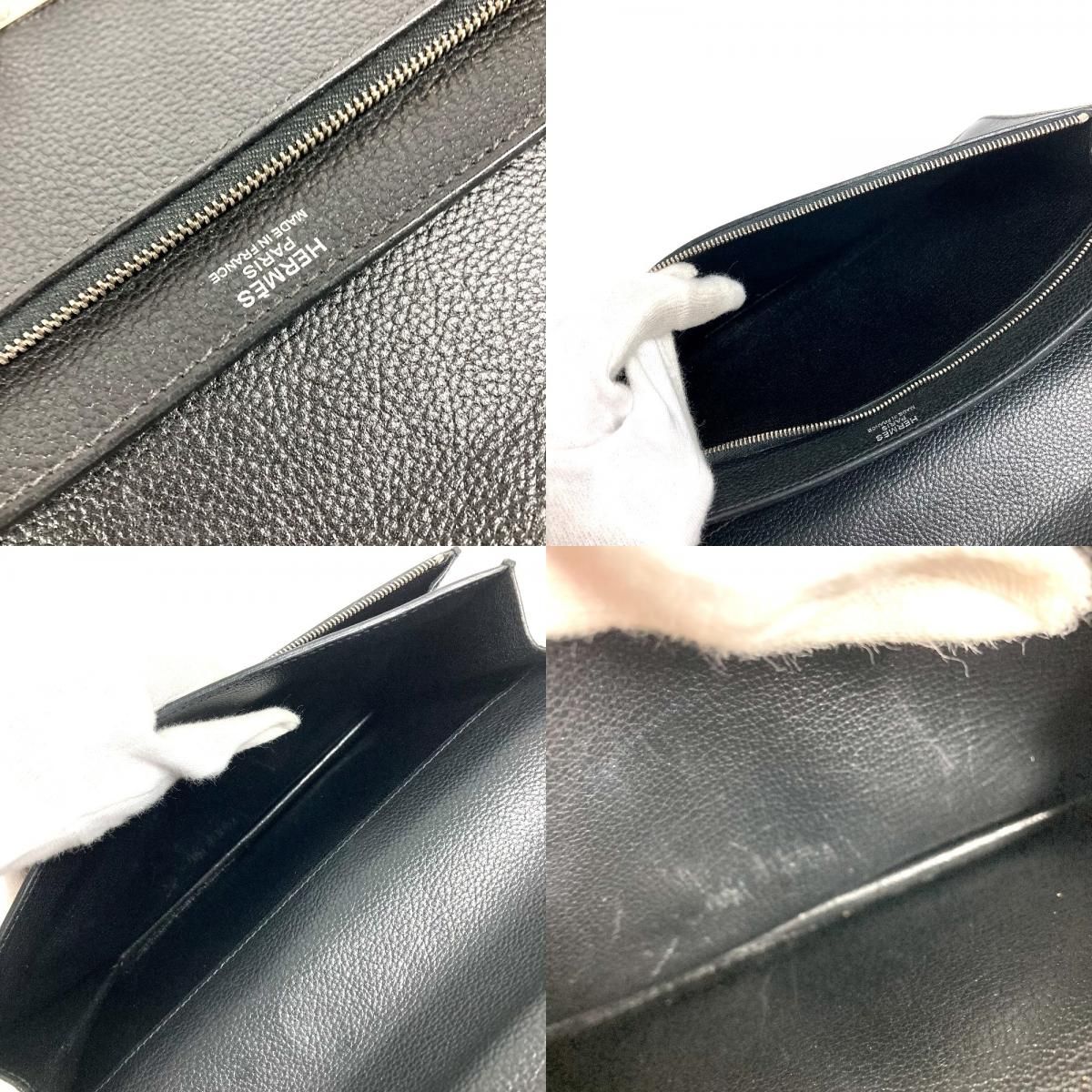Hermes Clutch Pochette Jet Leather Black — view 8