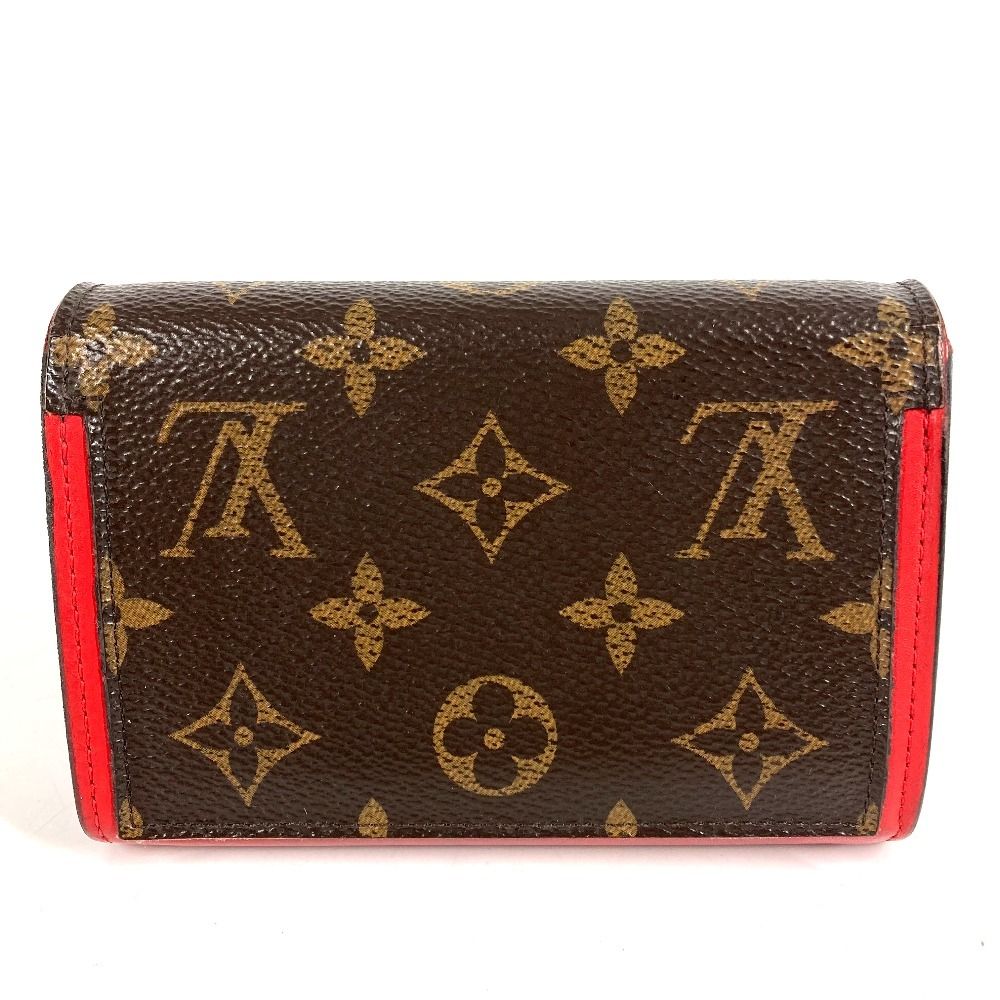 Louis Vuitton Bifold Wallet Portefeuille Floral Compact Monogram Canvas Red — view 2