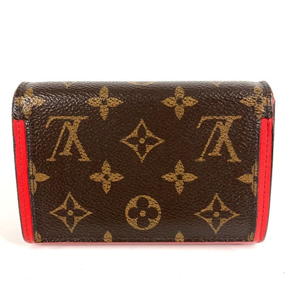 Louis Vuitton Bifold Wallet Portefeuille Floral Compact Monogram Canvas Red — view 2