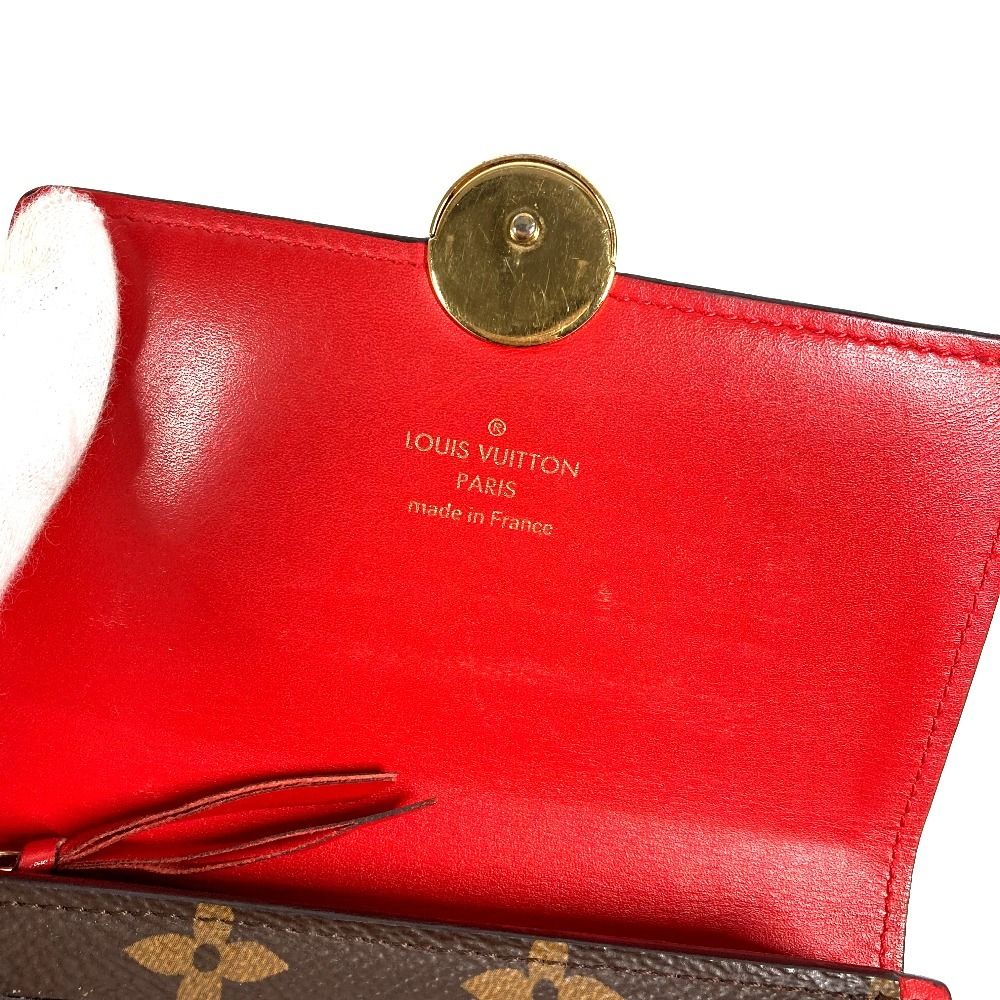 Louis Vuitton Bifold Wallet Portefeuille Floral Compact Monogram Canvas Red — view 7