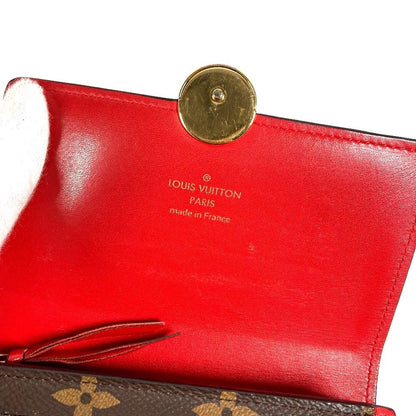 Louis Vuitton Bifold Wallet Portefeuille Floral Compact Monogram Canvas Red — view 7