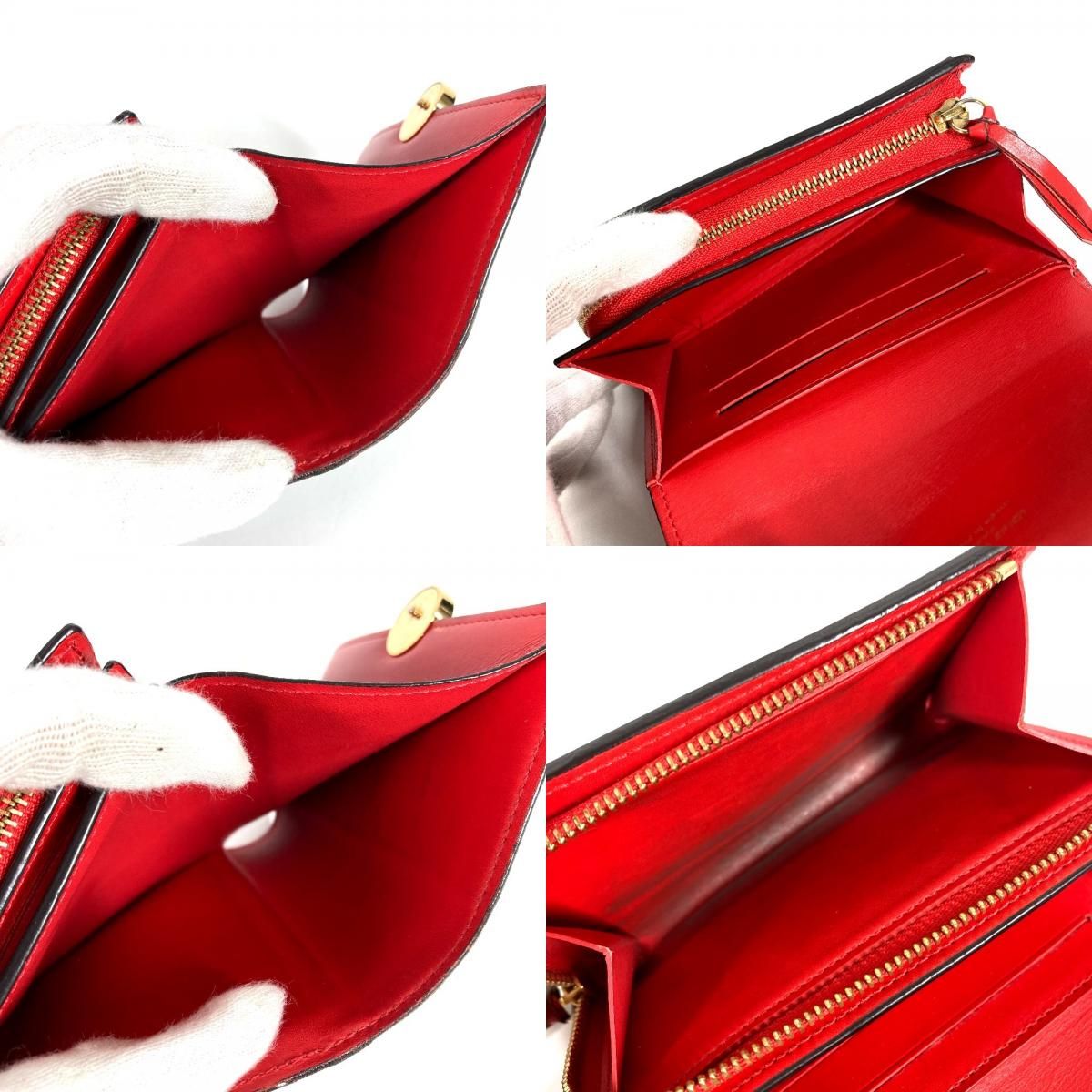Louis Vuitton Bifold Wallet Portefeuille Floral Compact Monogram Canvas Red — view 8