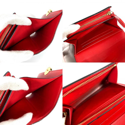 Louis Vuitton Bifold Wallet Portefeuille Floral Compact Monogram Canvas Red — view 8
