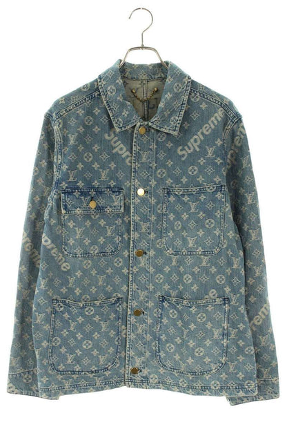 Louis Vuitton Supreme LV Jacquard Denim Chore Coat Monogram Jacket 46