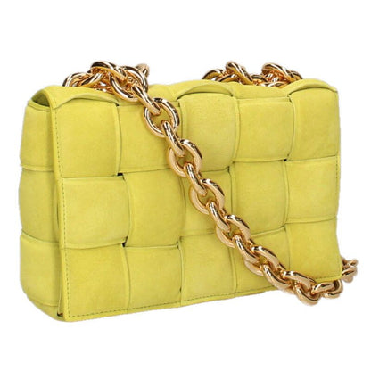 Bottega Veneta the Chain Cassette Maxi Intrecciato Suede Shoulder Bag