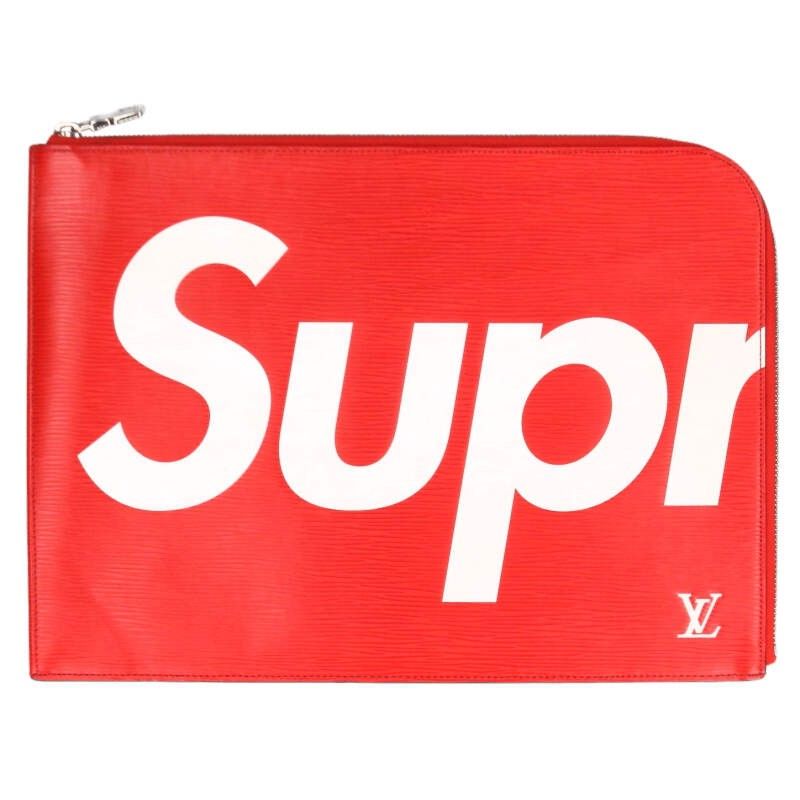 Louis Vuitton Supreme LV Pochette Jour GM Epi Leather Clutch