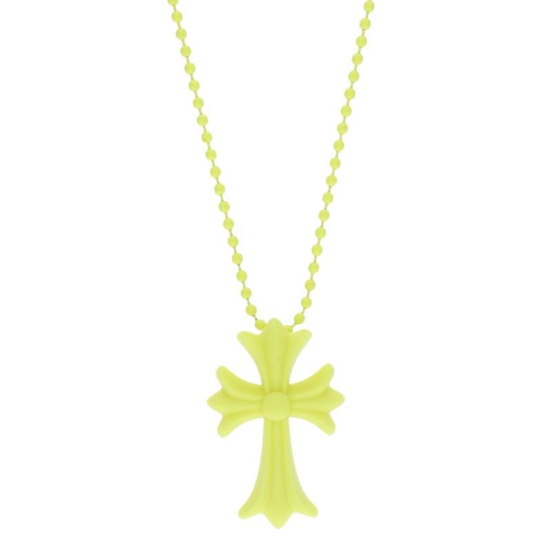 Chrome Hearts Rubber CH Crs Sml Small CH Cross Silicone Necklace
