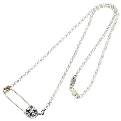 Chrome Hearts Safety Pin Roll Chain 1 Diamond Silver Necklace — view 2