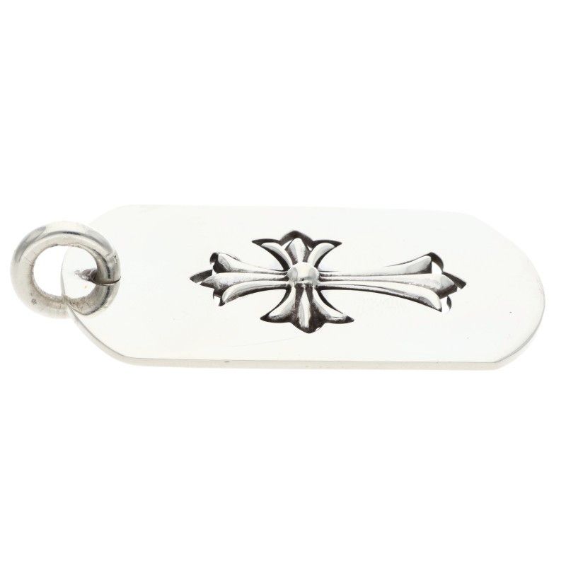 Chrome Hearts D Tag Lrg Tny Crs Cut Out Tiny Cross Large Dog Tag Necklace Top — view 4