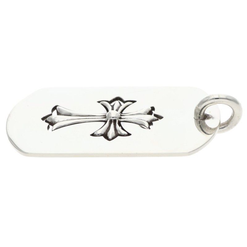 Chrome Hearts D Tag Lrg Tny Crs Cut Out Tiny Cross Large Dog Tag Necklace Top — view 5