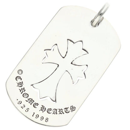 Chrome Hearts D Tag Lrg Tny Crs Cut Out Tiny Cross Large Dog Tag Necklace Top — view 2