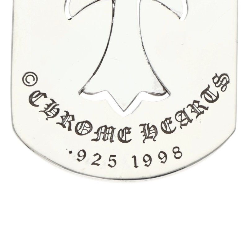 Chrome Hearts D Tag Lrg Tny Crs Cut Out Tiny Cross Large Dog Tag Necklace Top — view 3