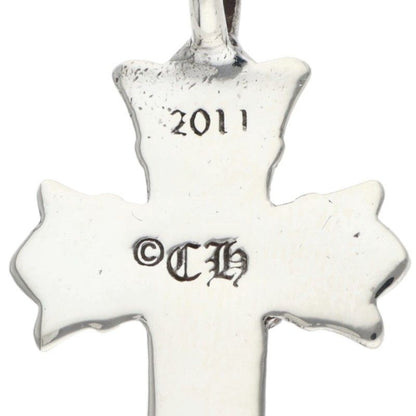 Chrome Hearts Dbl CH Crs Double CH Cross Charm Silver Necklace Top — view 3