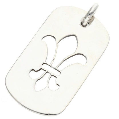 Chrome Hearts D Tag Lrg BS Fluer BS Flag Dog Tag Silver Necklace Top