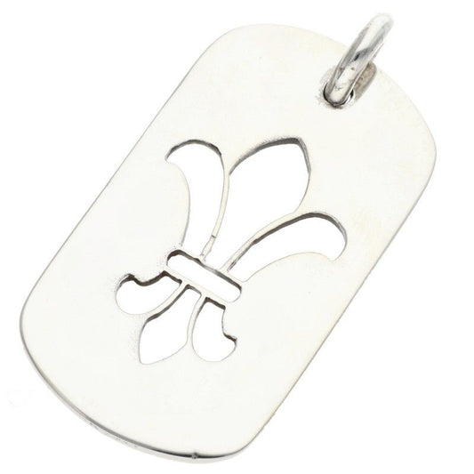 Chrome Hearts D Tag Lrg BS Fluer BS Flag Dog Tag Silver Necklace Top