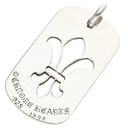 Chrome Hearts D Tag Lrg BS Fluer BS Flag Dog Tag Silver Necklace Top — view 2