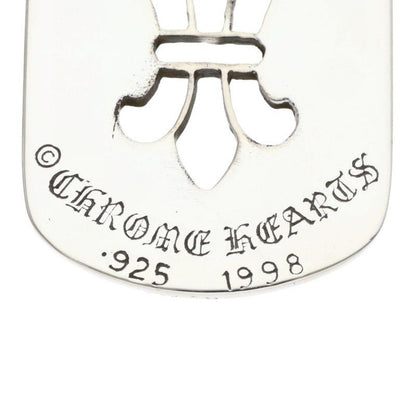 Chrome Hearts D Tag Lrg BS Fluer BS Flag Dog Tag Silver Necklace Top — view 3