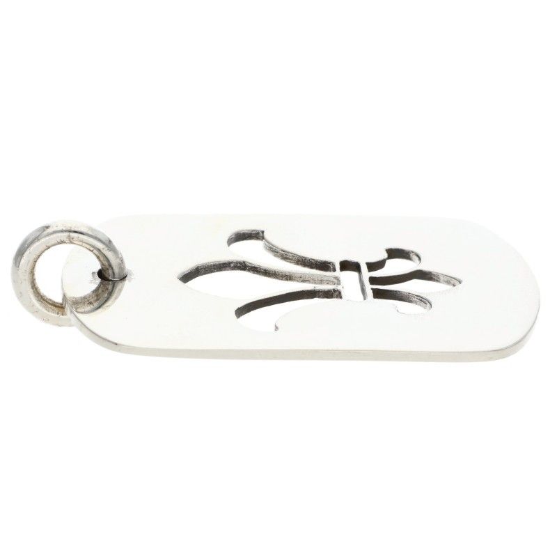 Chrome Hearts D Tag Lrg BS Fluer BS Flag Dog Tag Silver Necklace Top — view 4