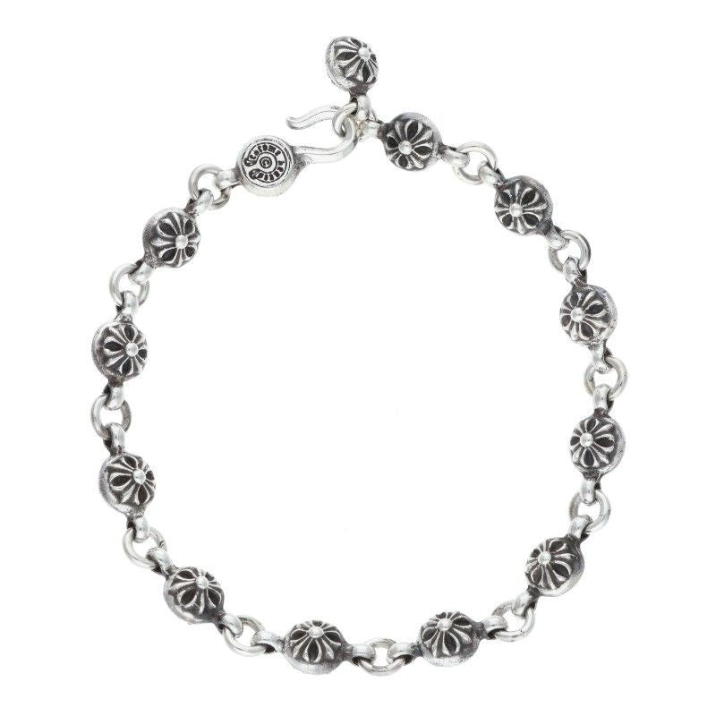 Chrome Hearts No1 Ball 1 Cross Silver Bracelet