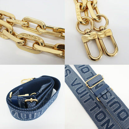 Louis Vuitton Ten Cousin PM Shoulder Bag Monogram Navy Gold Leather Denim — view 8