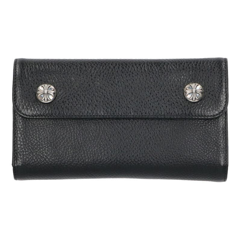Chrome Hearts Wave Cross Ball Button Leather Wallet