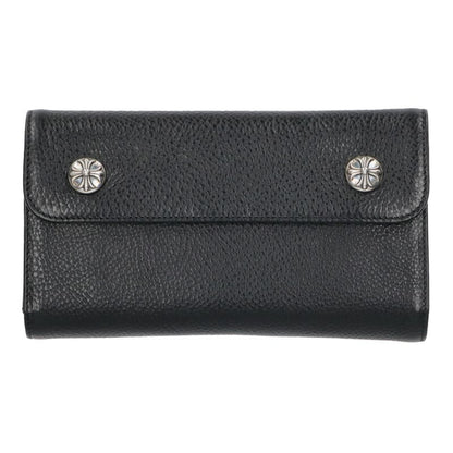Chrome Hearts Wave Cross Ball Button Leather Wallet