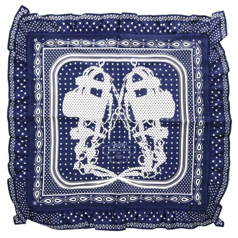 Hermes Carre 70 Brid Gala Bandana Dot Silk Scarf 70