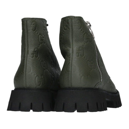 Gucci Embossed Logo Side Zip Boots 11.5 — view 2