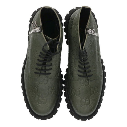 Gucci Embossed Logo Side Zip Boots 11.5 — view 4