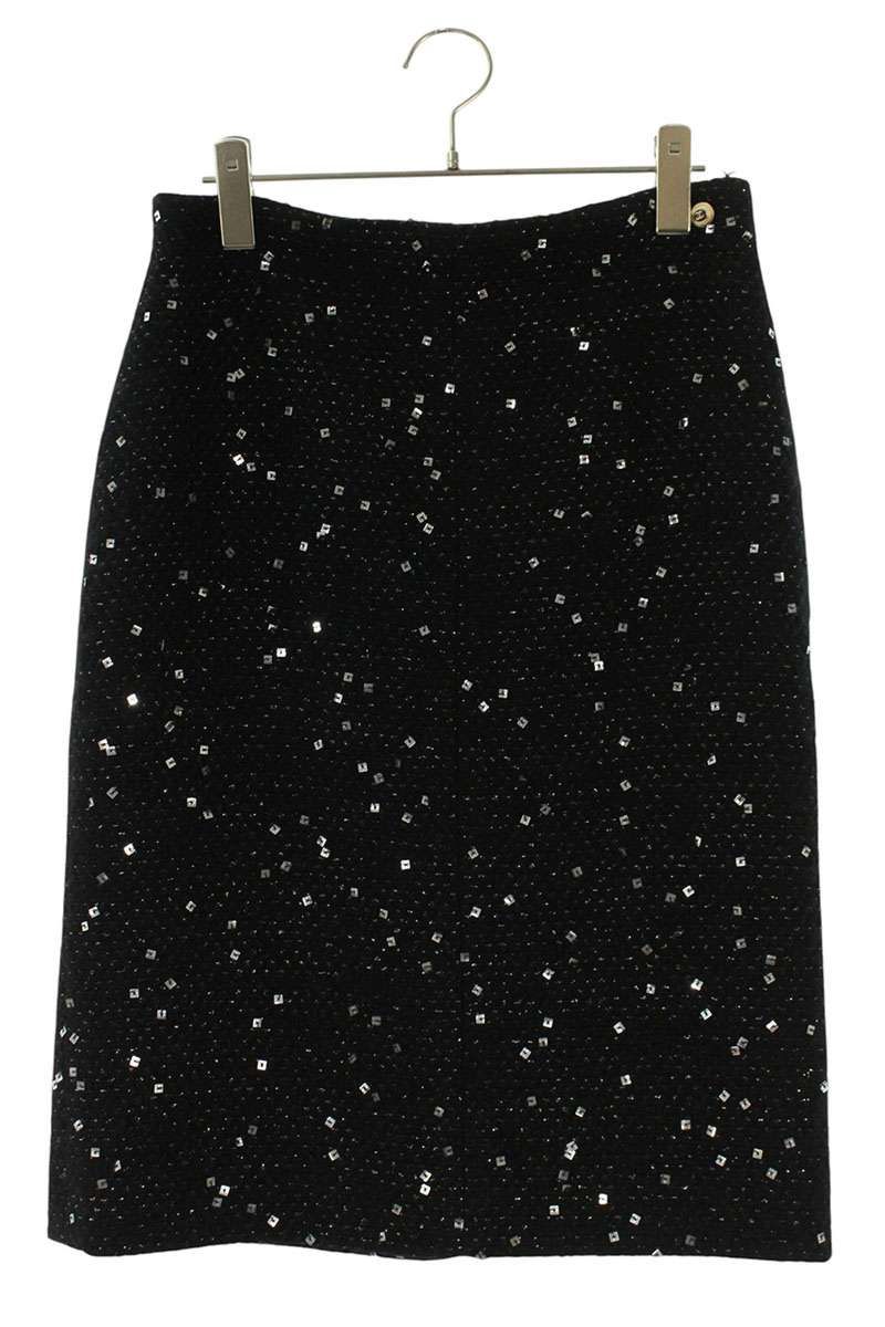 Chanel Sequin Skirt Black