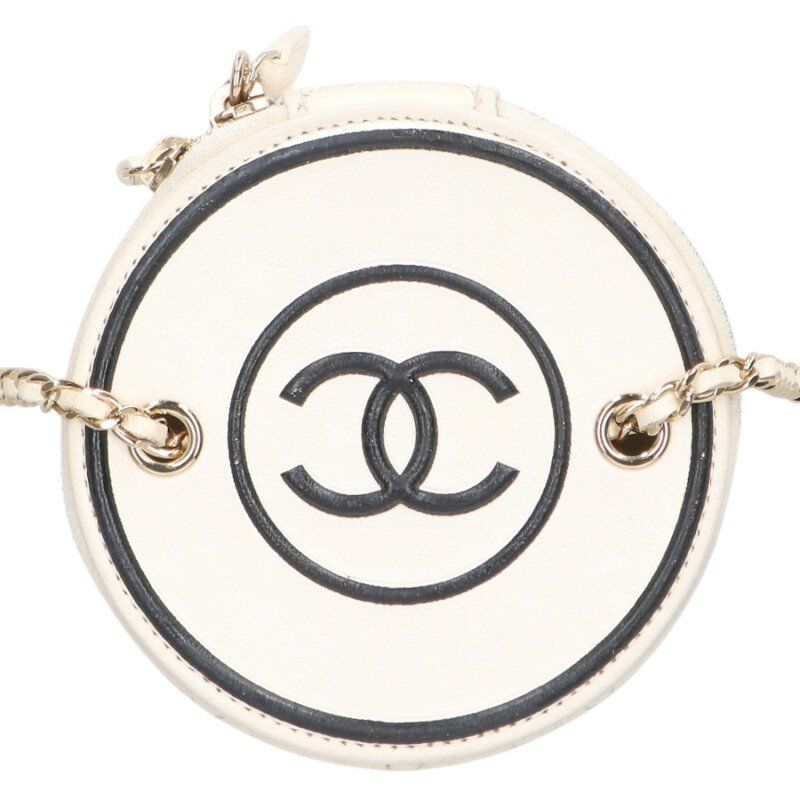 Chanel CC Logo Round Chain Vanity Shoulder Bag — view 5