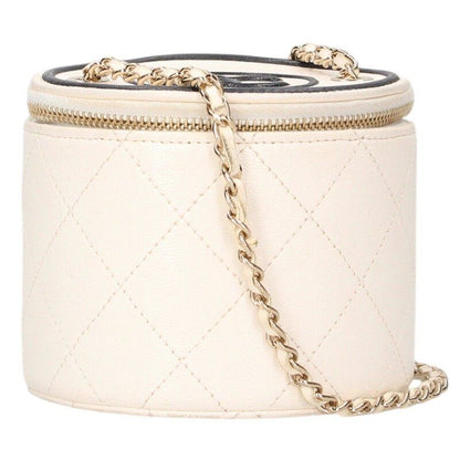 Chanel CC Logo Round Chain Vanity Shoulder Bag